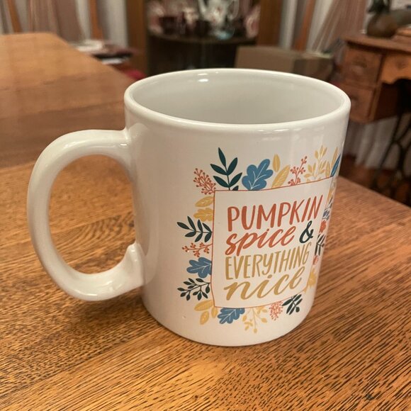"Pumpkin Spice and Everything Nice" Themed Coffee Cup Mug by Goldessence - Picture 3 of 5